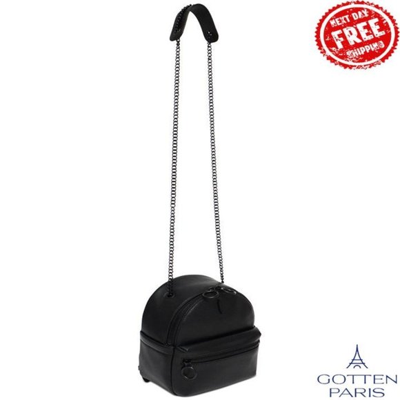 Thacker Marly Mini Leather Zippered Backpack Black Women\'s Bag